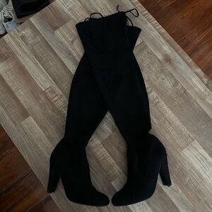 Steve Madden Suede Black Over-the-Knee Boots
